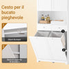 SoBuy BZR215-W Mobile Bagno Salvaspazio con 2 Cesti Portabiancheria e 2 Cassetti Colonna Bagno Stretta 78x38x181cm Armadietto con Ripiano Aperto e Vano per Famiglie e Piccoli Spazi