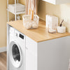 Sobuy BZR217-WW Mobile за гардероб за пералня-баня с кошница и чекмедже на Canecobianchery, за пералня и сушилня, шкаф за пестене на дърва, бяло, 100 × 60 × 90 cm