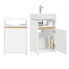 SoBuy BZR222-W, Mobiletto Sottolavabo Bagno Slim, Armadietto da Bagno con Apertura a U per Sifone, Mobile Lavabo Bianco Freestanding per Piccoli Bagni e WC di Servizio, 40×60×30 cm, Bianco
