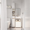 SoBuy BZR222-W, Mobiletto Sottolavabo Bagno Slim, Armadietto da Bagno con Apertura a U per Sifone, Mobile Lavabo Bianco Freestanding per Piccoli Bagni e WC di Servizio, 40×60×30 cm, Bianco