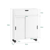 SoBuy BZR31-W Mobiletto da Bagno Stretto con Ruote Armadietto da Bagno con Ante Scorrevoli e Ribaltabile, Comò per Piccoli Spazi e Niche, 52 x 68 x 17 cm, Bianco