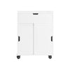 SoBuy BZR31-W Mobiletto da Bagno Stretto con Ruote Armadietto da Bagno con Ante Scorrevoli e Ribaltabile, Comò per Piccoli Spazi e Niche, 52 x 68 x 17 cm, Bianco