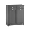 SoBuy BZR33-II-DG Mobiletto bagno con portabiancheria - Mobile bagno salvaspazio con 2 cassetti e 2 sacchi estraibili - Mobiletto lavanderia per ingresso o cucina in MDF, Grigio, 78x38x90cm