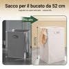 SoBuy BZR33-II-DG Mobiletto bagno con portabiancheria - Mobile bagno salvaspazio con 2 cassetti e 2 sacchi estraibili - Mobiletto lavanderia per ingresso o cucina in MDF, Grigio, 78x38x90cm