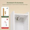SoBuy BZR34-K-W Mobile Bagno Salvaspazio Colonna Alta Mobiletto Bagno Stretto con Anta e Cassetto Armadietto Bagno Multiuso Mobile Alto per Lavanderia e WC 20x20x145cm