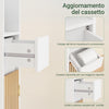 SoBuy BZR34-BW Mobile Bagno Salvaspazio Colonna Armadietto Alto con 6 Ripiani Regolabili, Mobiletto da Bagno con Ante in Bambù, Mobiletto Stretto per Piccoli Spazi, Bianco, 20x20x180cm