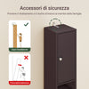 SoBuy BZR34-II-BR Colonna Bagno Stretta – Mobile Bagno Idrorepellente, Alto con Ripiani Regolabili e Cassetto – Armadietto Salvaspazio, MDF, Marrone scuro, 20x180x20cm