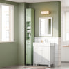 SoBuy Colonna Bagno Stretta – Mobile Bagno Idrorepellente, Alto con Ripiani Regolabili e Cassetto – Armadietto Salvaspazio, MDF Verde chiaro, 20x180x20cm, BZR34-II-GR