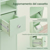SoBuy Colonna Bagno Stretta – Mobile Bagno Idrorepellente, Alto con Ripiani Regolabili e Cassetto – Armadietto Salvaspazio, MDF Verde chiaro, 20x180x20cm, BZR34-II-GR