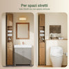 SoBuy BZR34-II-PF Colonna Bagno Stretta – Mobile Bagno Idrorepellente, Alto con Ripiani Regolabili e Cassetto – Armadietto Salvaspazio di Legno, Colore legno, 20x180x20cm