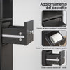 SoBuy BZR34-II-SCH Colonna Bagno Stretta – Mobile Bagno Idrorepellente, Alto con Ripiani Regolabili e Cassetto – Armadietto Salvaspazio, MDF, Nero, 20x180x20cm