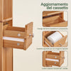 SoBuy BZR34-II-SH Mobile Bagno Stretta – Colonna Bagno Idrorepellente, Alto con Ripiani Regolabili e Cassetto – Armadietto Salvaspazio, Legno massello, Colore legno, 20x180x20cm