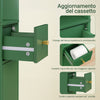 SoBuy BZR34-II-SY Colonna Bagno Stretta – Mobile Bagno Idrorepellente, Alto con Ripiani Regolabili e Cassetto – Armadietto Salvaspazio, MDF Verde Scuro, 20x180x20cm