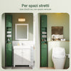 SoBuy BZR34-II-SY Colonna Bagno Stretta – Mobile Bagno Idrorepellente, Alto con Ripiani Regolabili e Cassetto – Armadietto Salvaspazio, MDF Verde Scuro, 20x180x20cm