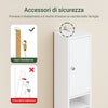 SoBuy BZR34-II-W Colonna Bagno Stretta – Mobile Bagno Idrorepellente, Alto con Ripiani Regolabili e Cassetto – Armadietto Salvaspazio, MDF, Bianco, 20x180x20cm