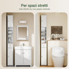 SoBuy BZR34-II-W Colonna Bagno Stretta – Mobile Bagno Idrorepellente, Alto con Ripiani Regolabili e Cassetto – Armadietto Salvaspazio, MDF, Bianco, 20x180x20cm