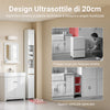 SoBuy BZR34-WN Armadio colonna bagno, Mobile alto con 2 Ante e 1 cassetto, Mobiletto bagno salvaspazio 20x20x180 Bianco-Naturale
