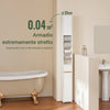 SoBuy BZR34-WN Armadio colonna bagno, Mobile alto con 2 Ante e 1 cassetto, Mobiletto bagno salvaspazio 20x20x180 Bianco-Naturale