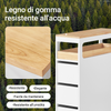 SoBuy BZR54-W Mobiletto Bagno Salvaspazio con Ruote, Mobile Compatto con 3 Cassetti, per WC, Armadietto Bagno in Legno, Facile da Spostare, Bianco, 65x23x82cm