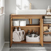 SoBuy BZR63-PF Bathroom Vanity Unit Space-saving Bathroom Cabinet with 2 Doors and Shelf, Floor-Mounting Under Sink Cabinet with Adjustable Feet 60x60x30 cm
