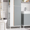 SoBuy BZR76-HG Mobile alto da bagno Colonna bagno con ripiano aperto Armadio salvaspazio Grigio chiaro L50xP30xA181m