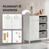 SoBuy Credenza con portabiancheria 80x38x91cm BZR77-W