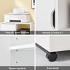 SoBuy FBT105-W Cassettiera da Scrivania Ufficio su Ruote Cassettiera Ufficio con 2 Cassetti, 1 Anta e 1 Ripiano Aperto Carrello Tavolino Comodino Piccolo Comodino Bianco L60xP35xA70cm