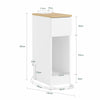 Vorverkauf SoBuy FBT111-E-WN Schmaler Nachttisch mit einer Breite von 20 cm, Beistelltisch mit Schublade, Nachttisch mit USB-Anschlüssen, für Schlafzimmer und Wohnzimmer, Weiß und Holzfarbe, Maße 20 x 35 x 60 cm