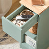 SoBuy FBT111-GR Comodino Stretto 20cm con Cassetto e 2 Ripiani - Tavolino da Notte Sottile Verde 20x35x61 cm
