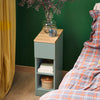 SoBuy FBT111-GR Comodino Stretto 20cm con Cassetto e 2 Ripiani - Tavolino da Notte Sottile Verde 20x35x61 cm
