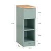 SoBuy FBT111-GR Comodino Stretto 20cm con Cassetto e 2 Ripiani - Tavolino da Notte Sottile Verde 20x35x61 cm