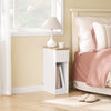 Sobuy Night Night Tab от 20 см в ширина с вълнообразно чекмедже за дизайн, тясна маса за диван, нощни маси за спалня и хол, бял и дървен цвят 20 x 35 x 60 cm FBT111-w