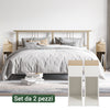 SoBuy FBT111-WNx2 - 2 Comodini Moderni con Cassetto - Tavolini da Notte per Camera da Letto, Bianco, 20x35x60 cm