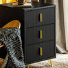 Леглото на леглото на Sobuy с 3 чекмедже на маса от Mook или хол или хол Коло колело черен 40x40x63cm, FBT115-L-SH-SH-SH-SH-SH-SH-SH-SH-SH