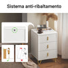 SoBuy FBT115-L-W Comodino Camera da Letto - Comodino con 3 Cassetti, Tavolino Salotto - Moderna Cassettiera L40 x P40 x A63 cm Bianco