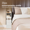 SoBuy FBT149-WN Comodino Sottile con 2 Cassetti e Ripiano - Tavolino da Notte Bianco 20x35x60 cm