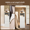 SoBuy FBT149-WN Comodino Sottile con 2 Cassetti e Ripiano - Tavolino da Notte Bianco 20x35x60 cm