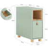 SoBuy FBT161-GR Tavolino Stretto - comodino camera da letto con Cassetto e Ripiano per Spazi Piccoli, Soggiorno, L24 x P60 x H60cm Verde