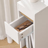 Sobuy нощни шкафчета с подвижен връх и чекмедже, тясна маса за диван, нощни шкафчета и хол, висока бяла и дървена маса и 20 x 35 x 60 cm FBT163 -Own