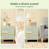 SoBuy FBT164-GR Comodino con 2 cassetti Tavolino da salotto o camera da letto Verde L40 x P44 x A49cm