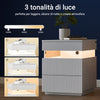 Sobuy FBT167-E-W нощно шкафче с 3 чекмеджета, 2 странични панела в акрилна и LED светлина, 3 регулируеми цвята, модерно нощно шкафче за спалня и хол, L41 × P40 × A52 cm, бяло