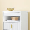 Sobuy FBT168-W нощно шкафче, нощно шкафче с 3 чекмеджета и рафт, модерна маса за спалня и хол, бял L40 x P40 x A63 cm
