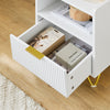 Sobuy FBT169-B легло, нощно шкафче с чекмедже и рафт, модерна маса за спалня и хол, бял L40 x P40 x A51 cm