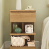 SoBuy FBT49-Nx2, Комплект от 2 нощни шкафчета за спални - Нощно шкафче с 1 чекмедже и 2 рафта, Маса за хол - Модерен скрин L39 x D39 x H65 cm Natural