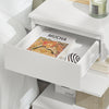 SoBuy FBT49-Wx2, Комплект от 2 нощни шкафчета за спални - Нощно шкафче с 1 чекмедже и 2 рафта, Маса за хол - Модерен скрин L39 x D39 x H65 cm бял
