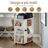 SoBuy FBT68-W Cassettiera Ufficio da Scrivania Porta Stampante su Ruote Schedario da Ufficio con Ripiani Regolabili Mobiletto Portaoggetti Mobiletto Salvaspazio Bianco 60x35x75cm