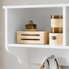 SoBuy FHK35-W Appendiabiti da parete Appendiabiti da ingresso Mensola pensile con 3 scomparti e 3 ganci Bianco 100x20x30cm