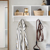 SoBuy FHK35-W Appendiabiti da parete Appendiabiti da ingresso Mensola pensile con 3 scomparti e 3 ganci Bianco 100x20x30cm