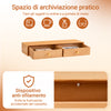 SoBuy FHK37-N Mensola a muro sospesa con 2 cassetti, per camera da letto, ingresso e soggiorno, faggio massello, L60 × P20 × H10 cm, naturale