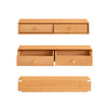 SoBuy FHK37-N Mensola a muro sospesa con 2 cassetti, per camera da letto, ingresso e soggiorno, faggio massello, L60 × P20 × H10 cm, naturale